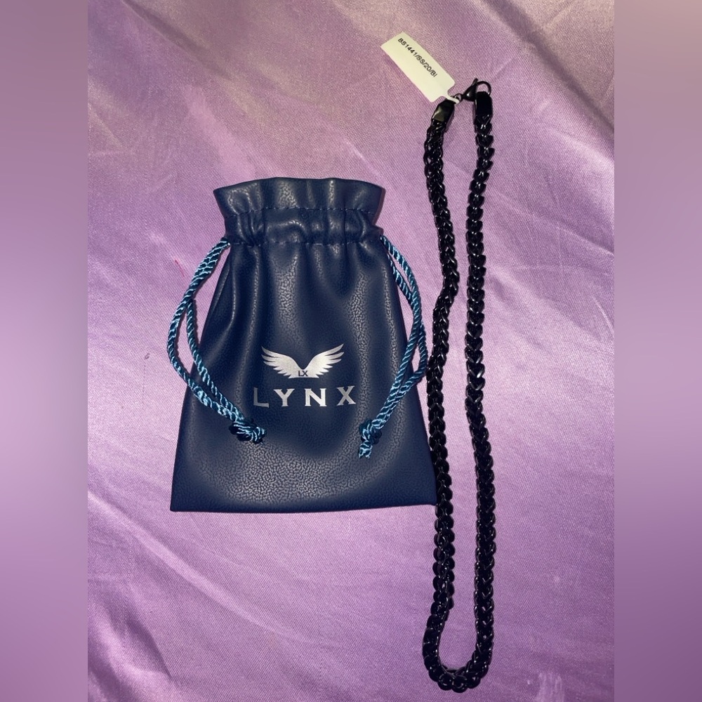 LYNX 6mm black foxtail chain necklace